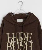 [unisex] Haydn Lettering Printed Ribbed Over Hoodie