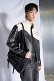 Wave Zipper Biker Jacket Man