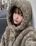 Elu Fluffy Button Jacket