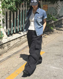 Jeje cargo string two-way wide pants