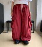 [unisex] Enso nylon banding string big cargo pants