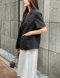 Jamian Tailored Collar Short Sleeve Short Jacket