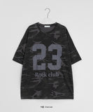 Chelkie Camo Printing Over Short Sleeve Tee