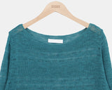 Rubbers One-Shoulder Long-Sleeve Knit