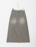 Sanveni Cutting Denim Long Skirt