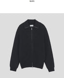 Central Rope High-Neck Knit Zip-Up