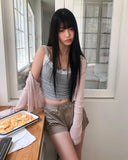 Yadin Ribbed Open Cardigan