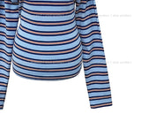 Pop Stripe Off Shoulder Long Sleeve