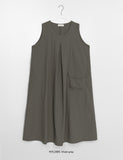 Qdoden Nylon Layered Cargo Long One Piece