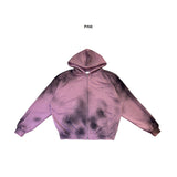 Unisex Tie Dye Over Hooded Zip Up