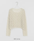 Moline Punching Crop Knit Cardigan