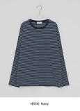 [unisex] Kemppa Stripe Over Round Long Sleeve Tee