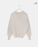 Shus Basic V-Neck Loose Fit Long Sleeve Knit