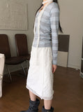 Tutu Stripe U Neck Slim Hood Long Sleeve T-Shirt