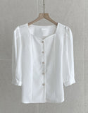 Melua Heart Neck Three Quarter Blouse