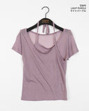 Tush halter sleeveless layered see-through short-sleeved T-shirt