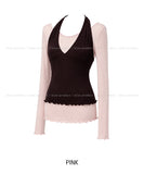 Dani Ruffle Layered Halter Long Sleeve