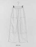 [unisex] Shiol Rivet Banding Nylon Wide Pants