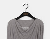 Hitol Lace Fake Layered Shirring Drape T-shirt
