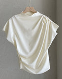Blooming Half Drape Span T-Blouse