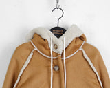 Tama suede loose fit hood fleece mustang