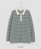 [unisex] Mickens Waffle Stripe Collar Tee