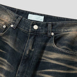 LookPain Cat Wash Wide Denim Pants