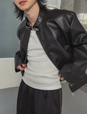 Kent western buckle leather jacket
