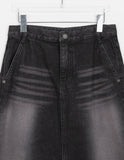 Colan washed denim long skirt