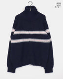 Laport Line Stripe Two-Way Knit Zip-Up