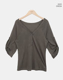Turning Roll-up Three Quarter T-shirt