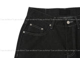 Non-fade stitch denim pants