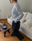Meni Dot Pintuck Balloon Wide Pants