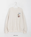 Rouzel bear printing brushed sweatshirt