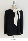 Mood Tie Color Matching Puff Blouse