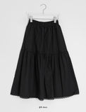 Mirato Lace Shirring Banding Long Skirt