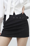 Wuin Suede Belt Skirt