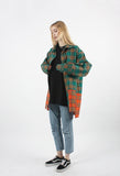 Heavy Overfit Check Colorblock Shirt