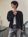 Nova Crop Heathered Round Cardigan