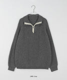 [BAONHAUS] Poinin color matching half zip-up knit