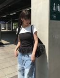 Kaon Two Belt Leather Big Shoulder Bag