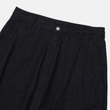 Harvey striped black pintuck denim