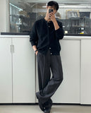 Hidden Button Round Cardigan