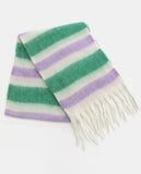 Sand Cashmere Stripe Muffler Scarf