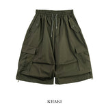 Bulky pintuck cargo Bermuda pants