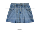 On Me Pleats Denim Skirt