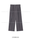 Falling belted wide slacks