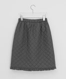 Dizemmo Banding Padding Frill Midi Skirt