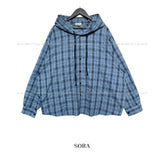 Awesome balloon check hooded shirt