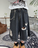 Eco Damage Bermuda Denim Pants